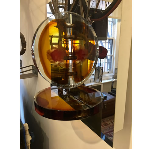 Brown Half Moon on Stainless Steel 2