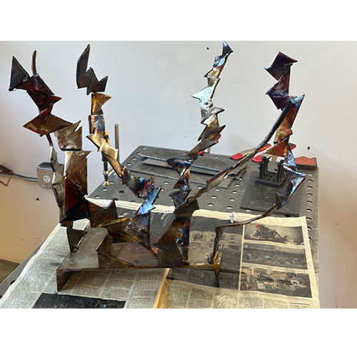 viking ship sculpture